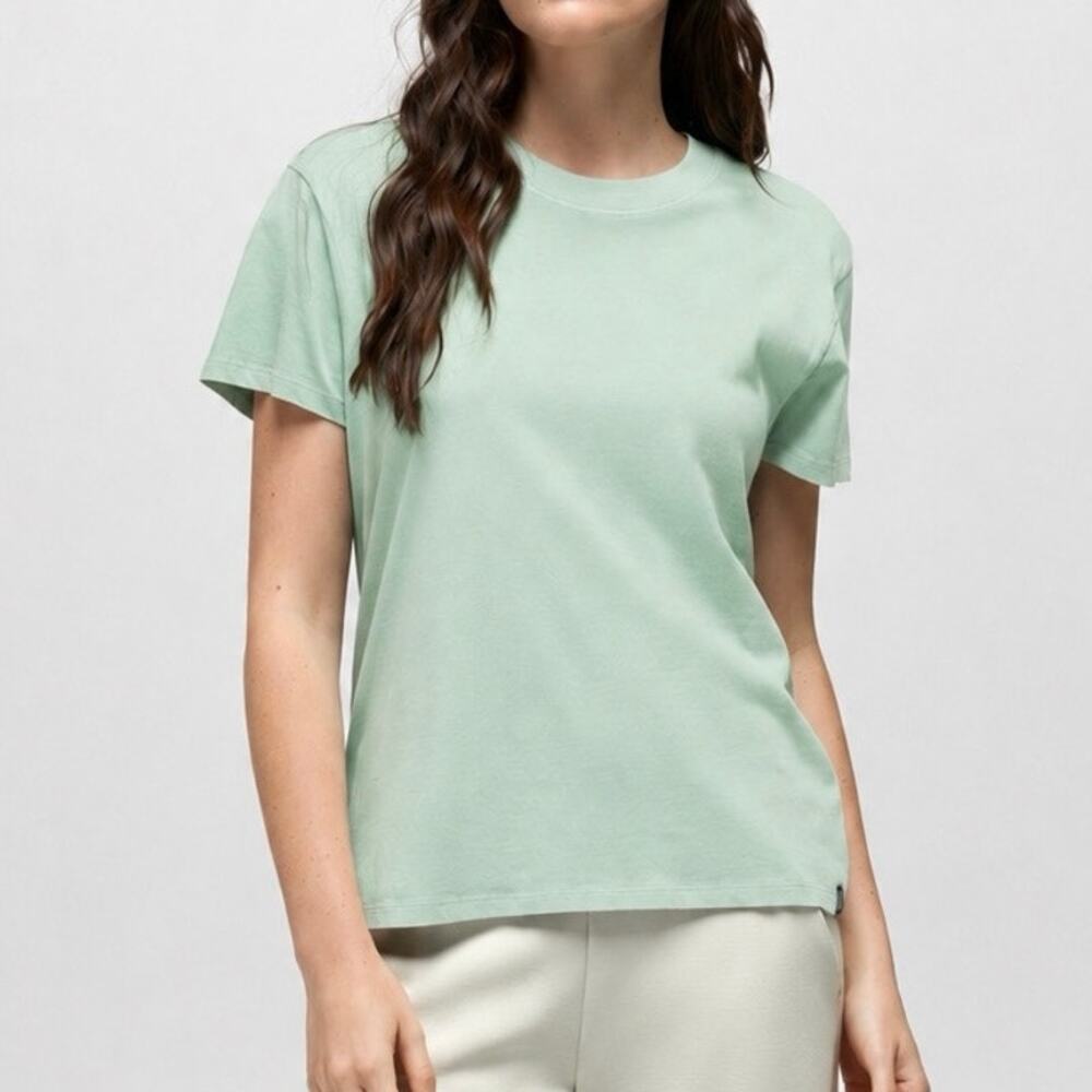 prAna NWT Cozy Up Hemp Blend Short Sleeve Tee Vibrant Mint Green Small